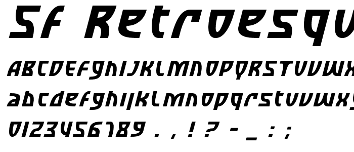 SF Retroesque Italic font
